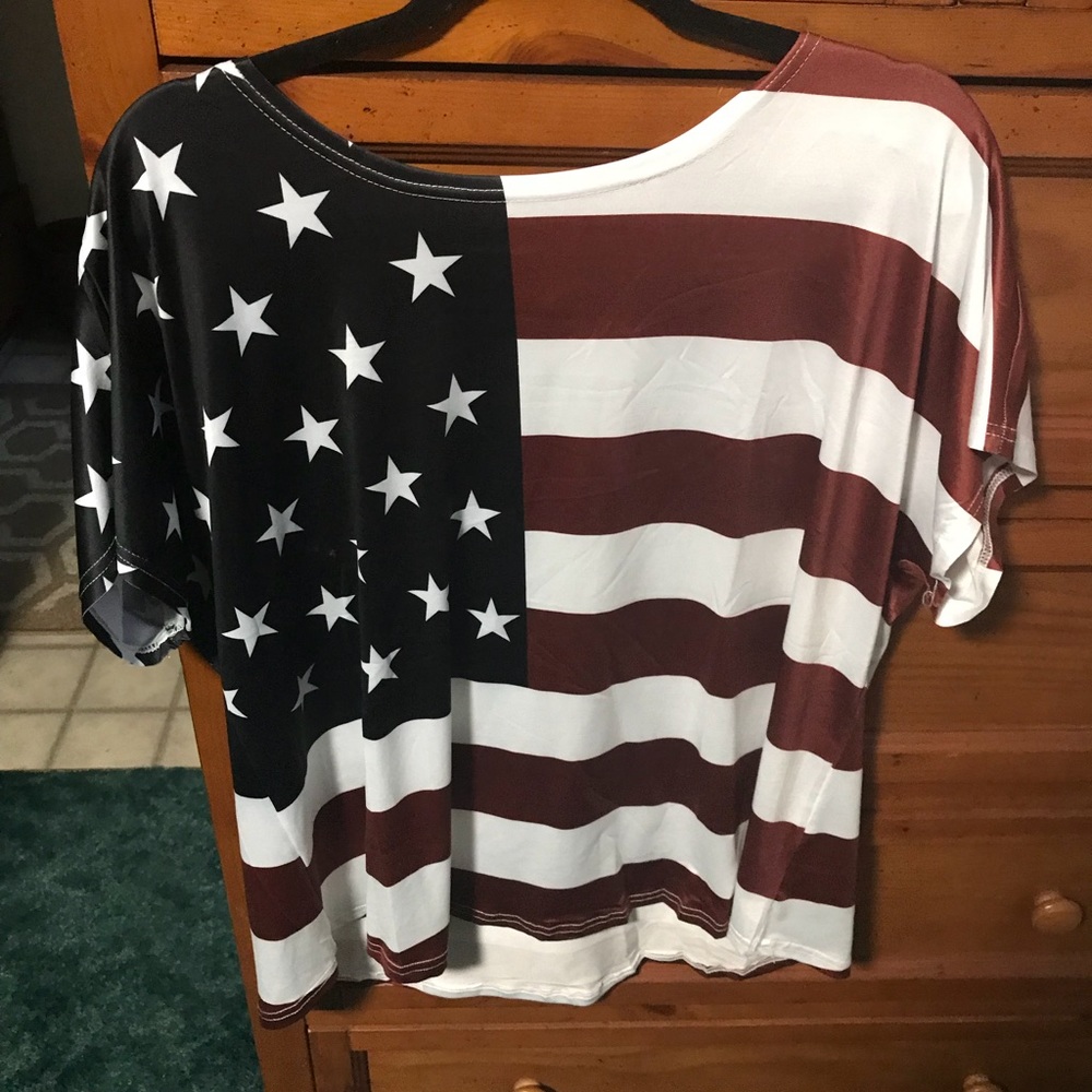 American Flag Silky Shirt